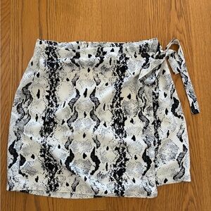 She + Sky Python Print Wrap Mini Skirt